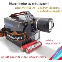 ไฟฉายคาดหัว ไฟฉายคาดศรีษะ แรงสูง รุ่น Dual Light Source หลอด LED CREE XML-T6 สลับโหมด: สว่างมาก สว่างน้อย และกระพริบ