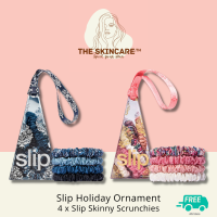 TheSkincare.TH | SLIP Holiday Ornament Skinny Scrunchies ยางรัดผมผ้าไหมมัลเบอรี่แท้ 100% นุ่มละมุน ถนอมผม