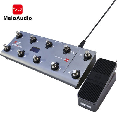 Meloaudio MIDI Commander กีตาร์แบบพกพา USB MIDI Foot Controller พร้อมสวิตช์10ฟุต2 Expression Pedal Jacks 8 Host Presets