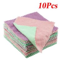 10PCS Non-oily Scouring Pad for Cleaning Super Absorbent Microfiber Cleaning Cloth Kitchen Towel Double-sided Dish Cloth