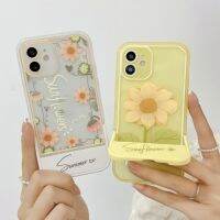 เคสดอกไม้สีสดใสพร้อมขาตั้ง,สำหรับ iPhone 13 12 11 Pro Max XR XS MAX 7 8 Plus ปิดหลังหรูหราขาตั้งใส PC แข็งป้องกันกล้องซิลิโคนโทรศัพท์