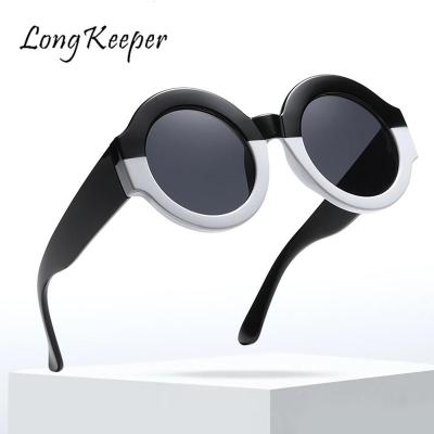 Womens Oversized Sunglasses Ladies Vintage Leopard Decorative Glasses New Round Eyewear Female Black Big Frame UV Protection