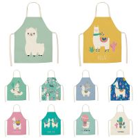 Chef Cute Alpaca Women Kitchen Aprons Waterproof Cooking Oil-proof Antifouling Chef Apron Cleaning Men Kid Aprons Alpaka Tablier Aprons