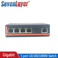 5 Ports 8 ports Industrial Ethernet Switch 10/100/1000M Gigabit Network Switch DIN Rail Type Network Lan Hub adapter Strengthen