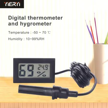 Indoor/Outdoor Thermometer Hygrometer LCD Digital Display Household  Temperature and Humidity Meter with 1.5m External