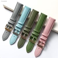 ▤ Watch leather strap mens and womens business strap red brown blue 14mm 16mm 18mm 20mm 22mm 24mm leather watch accessories