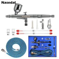 Nasedal Airbrush 0.3มม. 7cc คู่การกระทำเครื่องพ่นแปรงอากาศสำหรับโมเดลรูปเค้กแต่งหน้าสักรถเล็บชุด NT-190เครื่องมือ DIY