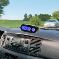12V LCD DIGITAL LED รถยนต์อิเล็กทรอนิกส์นาฬิกาเวลาเทอร์โมมิเตอร์พร้อม Backlight Fine