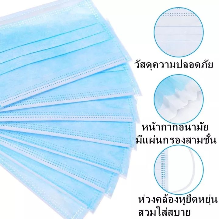 kinkong-พร้อมส่งในไทย-แมสปิดปาก-หน้ากากอนามัย-พร้อมกล่อง50ชิ้น-มาตรฐานกรอง-แมส-3-ชั้น-แมส-แมสสีดำ-แมสดำ-แมสปิดปาก-เลือกสีได้