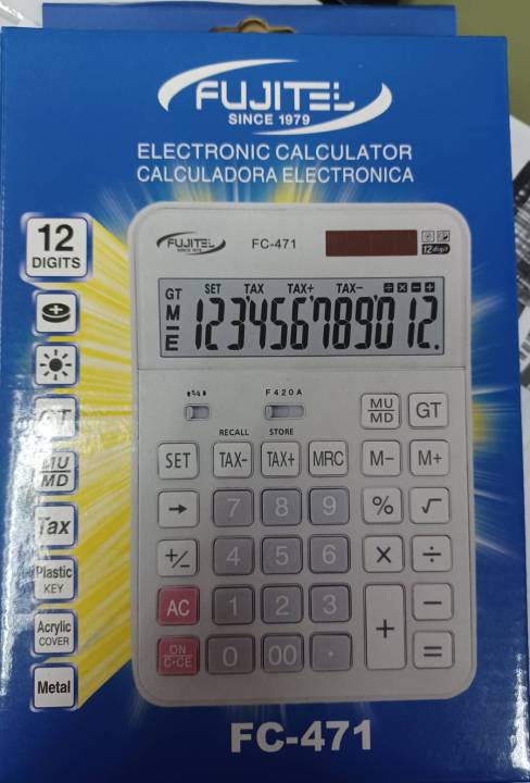 เครื่องคิดเลขเพื่อการคำนวณ-เครื่องคิดเลขตั้งโต๊ะแบบ-12-หลัก-fujitel-รุ่น-fc-471