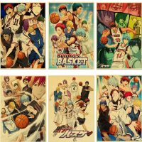 อะนิเมะโปสเตอร์ Kuroko S บาสเกตบอล Retro Kraft ผ้าใบสำหรับห้องนั่งเล่นและบาร์ Decor Wall Decor