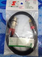 สายสัญญาณภาพ และเสียง Stereo หัวแจ็คCannon XLR female - RCA ตัวผู้ male Cable TSL MVV-1 ยาว 1 เมตร ราคา1เส้น XLR 3 pin to RCA cable