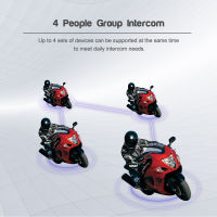 EJEAS V4 PLUS 4 Riders หมวกกันน็อคมอเตอร์ไซค์อินเตอร์คอมพร้อมชุดหูฟัง Bluetooth5.1 1200M Interphone Communicator Full Duplex Waterproof