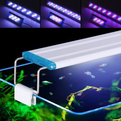 หลอดไฟ LED ไฟตู้ปลาไฟถังปลาพืชน้ำจืดน้ำเค็มหลากสี24/20/16/12/8W LED สีแดงสีขาวฟ้า