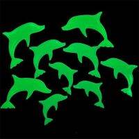 โน้ตดนตรี Dolphin สัตว์ Smiling Face Star Moon สติ๊กเกอร์ติดผนังห้องนอนเด็ก Home Wall Decor Glow In The Dark Stickers