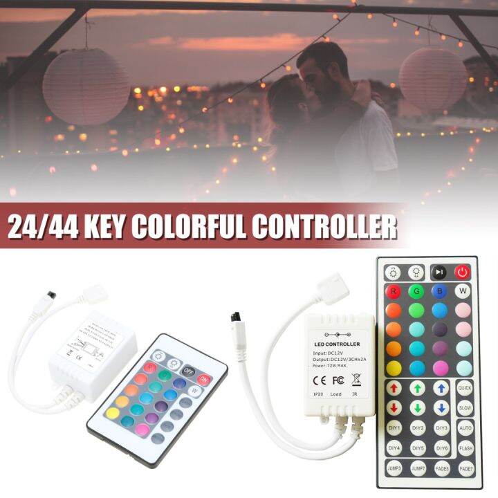 Idealhere LED Strip Light Remote Control Wireless 24/44 Key IR Remote ...