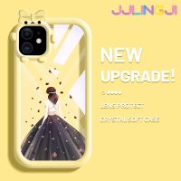 Jlingji เคสสำหรับ iPhone 11 11 Pro 11 Pro Max เคสรูปแบบโบว์น๊อตเจ้าหญิงสาวสวยกันกระแทกเคสโทรศัพท์โปร่งใสฝาครอบป้องกันเลนส์กล้องถ่ายรูปซิลิกาเจล TPU