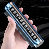 Metal Car Temporary Parking Card Universal Rotate Phone Number Plate Aluminum Stickers Park Stop in Car styling Auto Accessories