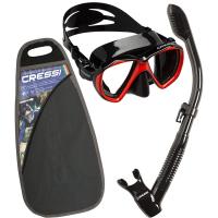 ชุดหน้ากากพร้อมท่อ อุปกรณ์ดำน้ำ CRESSI RANGER SNORKELING COMBO SET - BLACK FRAME