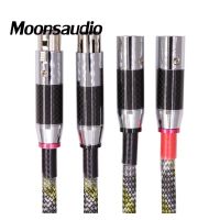 Pair QED Signature Silver Plated Hifi Balance Audio Cable With Carbon Fiber Connector Plug