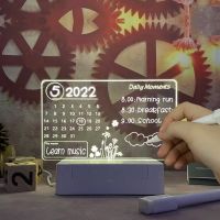 2021Note Board Night Light Bedside Lamp Calendar Notepad Message Board Home Memo Tips Desktop Small Whiteboard For Girl Friend Kids