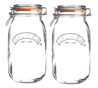 KILNER ขวดโหลแก้วถนอมอาหาร อเนกประสงค์ พร้อมฝาคลิป คิลเนอร์ คลิป ท๊อป ราวน์ ทรงกลม ขนาดบรรจุ 1.5 ลิตร รุ่น  0025.492 ชุดละ 2 ชิ้น / KILNER Clip Top Round Storage Jar with Lid - 1.5 Liter - Model Number 0025.492 - Set of 2 Pieces