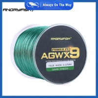 ANGRYFISH Diominate X9 PE สาย9เส้นสานถัก500เมตร/547yds ซุปเปอร์แข็งแกร่งสายการประมง15LB-100LB สีเขียวเข้ม