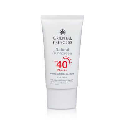 Oriental Princess Natural Sunscreen Pure White Serum For Face SPF 40 PA++++ เซรั่มกันแดดสำหรับผิวหน้า&nbsp;เนื้อบางเบา ซึมซาบเร็ว Vitamin B3 และ Sea Fern Extract