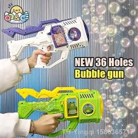 【LZ】▨  Bubble Gun Rocket 36 Holes Soap Bubbles Machine Gun Shape Automatic Soap Bubble Maker Pomperos Toys for Kids Childrens Day Gift