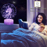 Unicorn 3D Led Illusion Lamp Unicorn Night Light for Kids Remote &amp; Smart Touch 16 Colors Changing Unicorn Toys Gifts for Girls