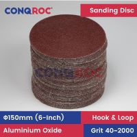 100 Pieces 150mm (6-Inch) Sanding Discs Aluminium Oxide Dry Sanding Papers Hook and Loop Grit 40~2000 Cleaning Tools