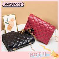 MAXG หนังพียู กระเป๋าสะพายไหล่แบบสั้น ลายสก็อต สี่เหลี่ยมเล็กๆ กระเป๋า Crossbody แฟชั่นสำหรับผู้หญิง สีทึบทึบ กระเป๋าสำหรับผู้หญิง ผู้หญิงผู้หญิงผู้หญิง