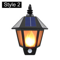 Solar Lights Solar Flame Flickering Dancing Wall Lamp Outdoor Waterproof Led Solar Landscape Decoration Lighting Security Light