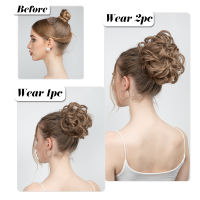 Hair Bun Extensions Messy Curly Elastic Hair Scrunchies Hairpieces Synthetic Chignon Donut Updo Hair Pieces for Women Girls