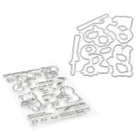 Greetings Cutting Dies Stencil Clear Stamp DIY Scrapbooking for Photo Album Paper Card Embossing Decor