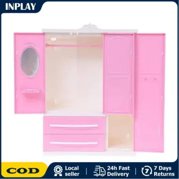 Doll Wardrobe Miniature Doll House Furniture Accessory Kids Toys Cabinet  Closet Items For Barbie Baby Dolls Best Birthday Gift