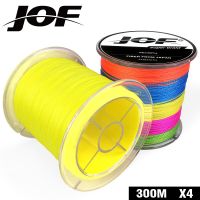 JOF เอ็นตกปลาถัก PE สีเขียว4เส้น300เมตรทะเลน้ำเค็มตกปลาสานพลังแรงมากเอ็นตกปลา