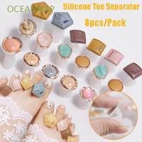 OCEANMAP Soft Nail Art Tool DIY Foot Finger Divider Toe Separator Pedicure Reusable Manicure Silicone Flower Pearls Design Toe Spacers Dividers