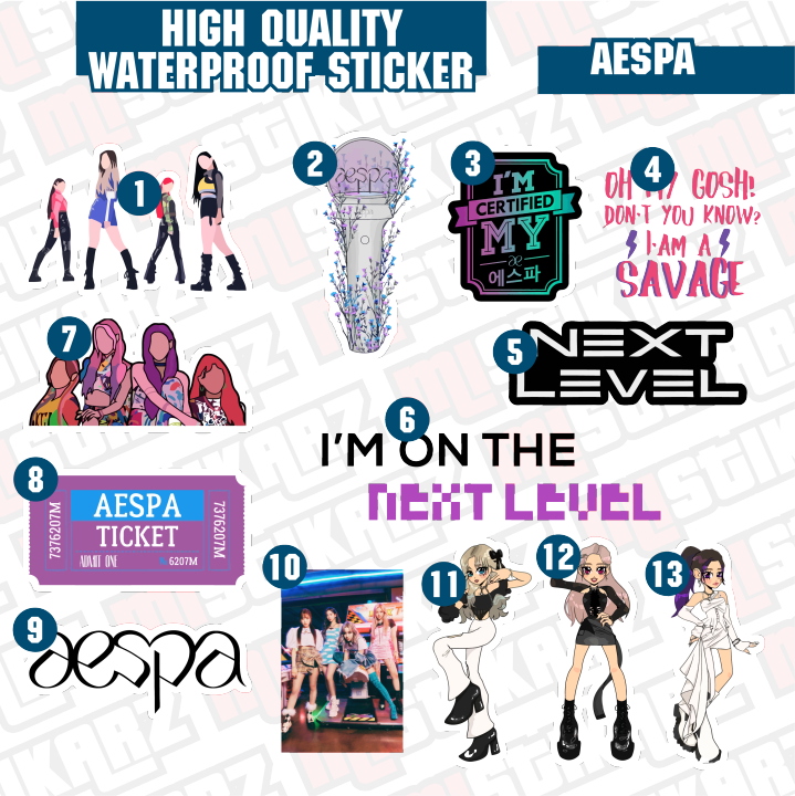 KPOP AESPA Waterproof Sticker Lazada PH