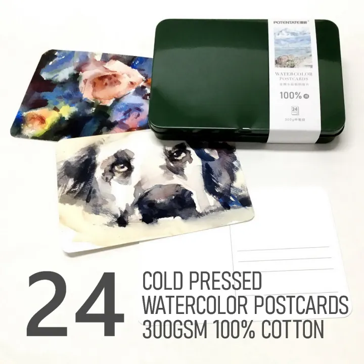 Potentate 4 X 6 Inches Watercolor Postcards 24 Sheets In Tin Box Cold Pressed 100 Cotton 4238