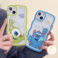 INS การ์ตูน Monsters University Wave สำหรับ OPPO A5S A7 A12 A11K A16 A54 A15 A15s A35 A3S A12E A53 A33 A31 A5 A9 2020 A1K Reno 7 7Z 6 5 5F 4 4F 4Lite แว่นกันแดดทรงสี่เหลี่ยม Protector Soft เคส TPU