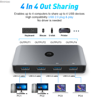 สวิตช์ KVM สำหรับแป้นพิมพ์พีซีเมาส์ปริ้นเตอร์3.0 2.0 USB KVM สวิตช์ USB 4พอร์ตแชร์4ฮับอุปกรณ์สวิตช์ตัวแปลง USB Meimiao