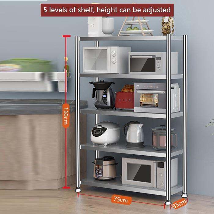 4-Tier Kitchen Organizer Storage Rack Stainless Steel Kitchen Rack ...