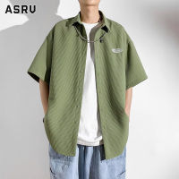 ASRV เสื้อทรงหลวมเรียบง่ายลำลอง Kemeja Lengan Pendek ของผู้ชายใหม่