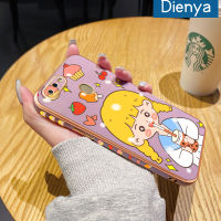 เคส Dienya สำหรับ OPPO A12 A12s เคส A11k A5s A7การ์ตูนผู้หญิงชานมใหม่กรอบสี่เหลี่ยมเคลือบพื้นผิวปลอกซิลิกาเจลนิ่มกันกระแทกเคสมือถือรวมทุกเลนส์กล้องถ่ายรูปฝาครอบป้องกัน