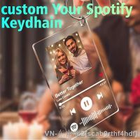 Personalized Clear Spotify Acrylic Keychain Scan Code Music Song Singer Name Album Cover Custom Keyring Women Men Photo Gifts