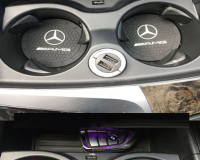 2Pcs รถยนต์ถ้วยสำหรับถือถ้วยเครื่องดื่มคีย์รถที่นั่ง Organizer Super โลโก้ AMG สำหรับ Benz AMG E300 E260 E200 GLE300 GLE350 GLE400 GLE450 GLE500