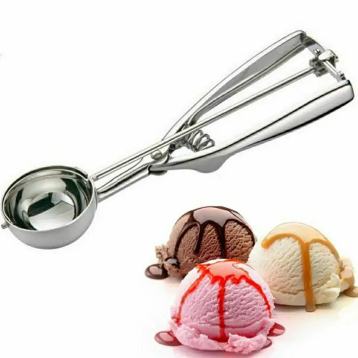 6CM LARGE STAINLESS STEEL ICE CREAM SCOOP ICE CREAM SCOOPER SPOON ...