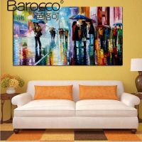 Barocco Rainy Day Scenery Painting Hand Painted Oil Painting Modern Home Wall Art Decoration Christmas Gift