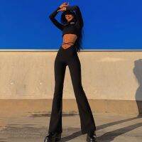 High Quality 2023 Women Pants Cross Band Design Spring Summer Sexy Trousers Crop Tops Fashion Female Y2k Style Slacks Traf